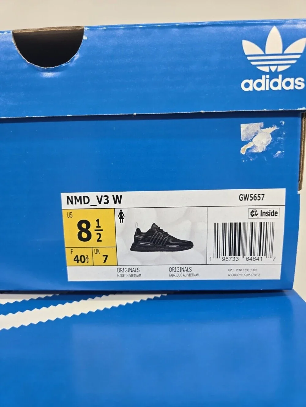 adidas Women's NMD_V3 GW5657 Core Black Silver Metallic Shoes Size 8.5